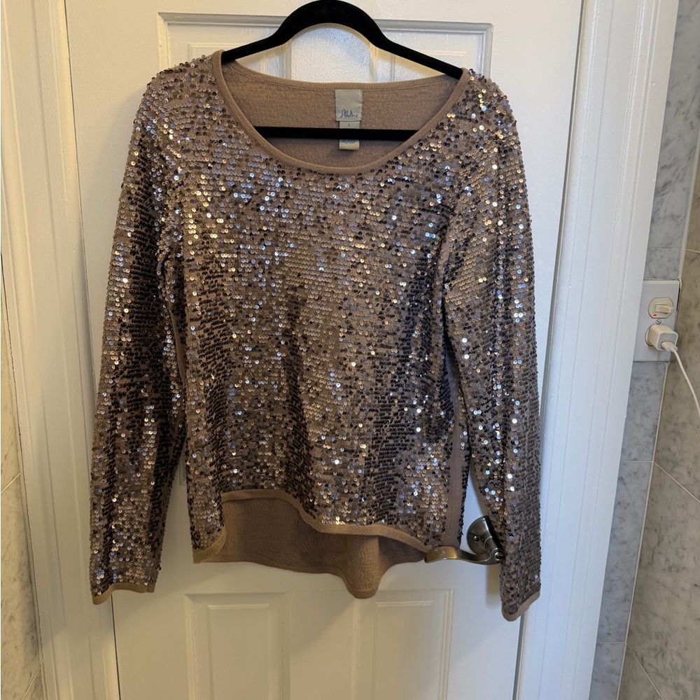 Abbeline Steely Purple Sequin Sweater